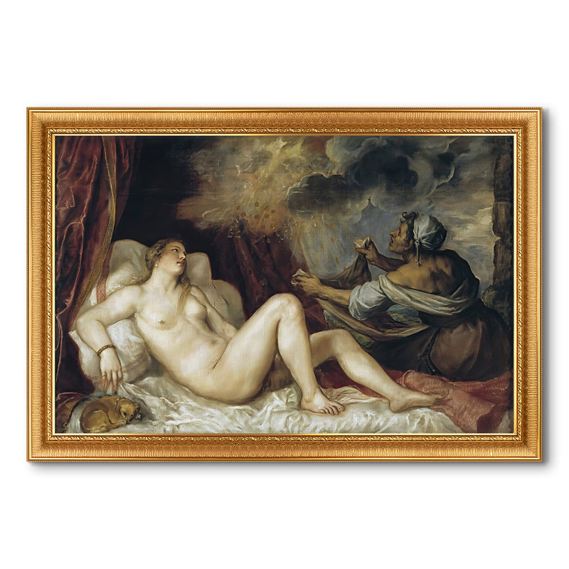 Danaé, c. 1560-1565 - Titien (Tiziano Vecelli) - Toile encadrée sur mesure, 28x40 INNER SIZE, Framed Canvas