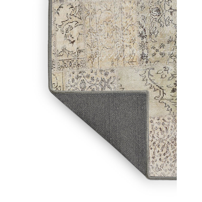 Beige/Tapis décoratif grise, Rectangle 7 pi x 9 pi