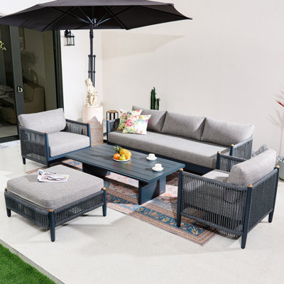 Holter 6-Person Sofa Seating Group With Cushions