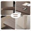 Bureau rectangulaire en bois manufacturé brun noisette + blanc beige-1528943836