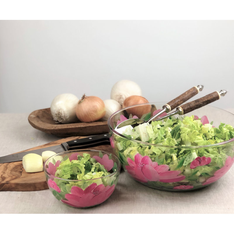 Golden Hill Studio Peony Glass Serving Bowl