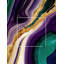 Mauve, vert et or audacieux II - horloges asymétriques abstraites en métal, horloge murale de forme irrégulière mauve-106132205