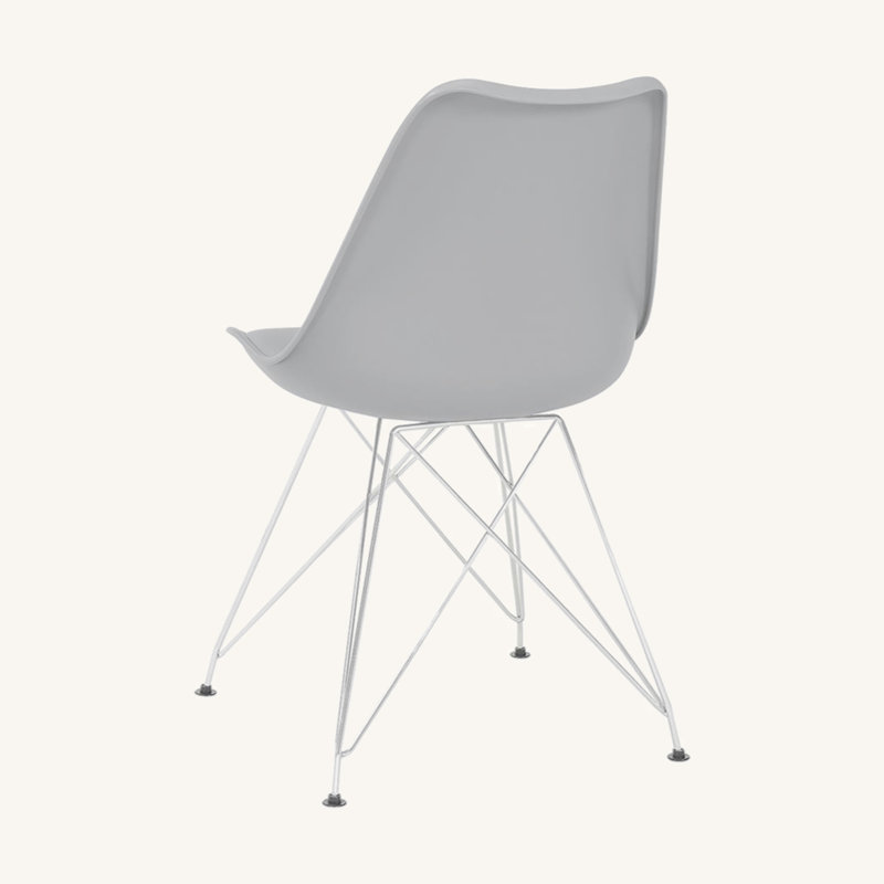 Ensemble de 2 chaises d'appoint en polypropylène, gris
