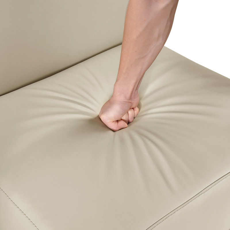 Chaise rembourrée d'appoint rembourrée avec dossier de siège en bois massif et luxueuse pour 1 pièce, Beige