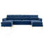 Canapé modulaire convertible en L 110 po avec repose-pieds mobile pour salon, appartement, bureau, bleu-1445049682