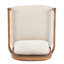 Chaises d'appoint de 26,6 po de style Mid-Century, bois de noyer et revêtement rayé pour le style détente de la chambre à coucher, coin lecture beige-2057404383