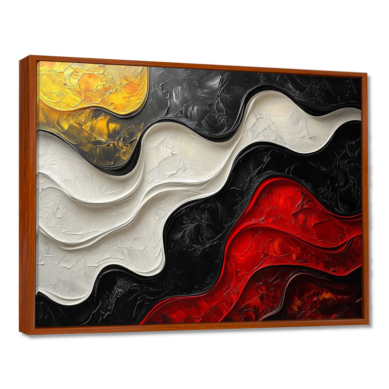 Westrick - Abstract Canvas Art Print, Brun, 12" H x 20" W, Impression encadrée flottante