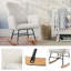 Chaise berçante rembourrée Lavish Home Teddy, crème-209486361