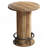 31.51” Width x 39.37” Height Farmhouse Brown Wood Pub Bistro Table with Footrest for Apartment & Living Room