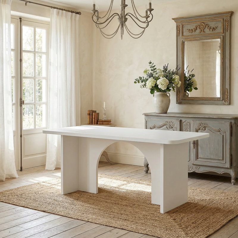 Table de salle à manger contemporaine à arche blanche