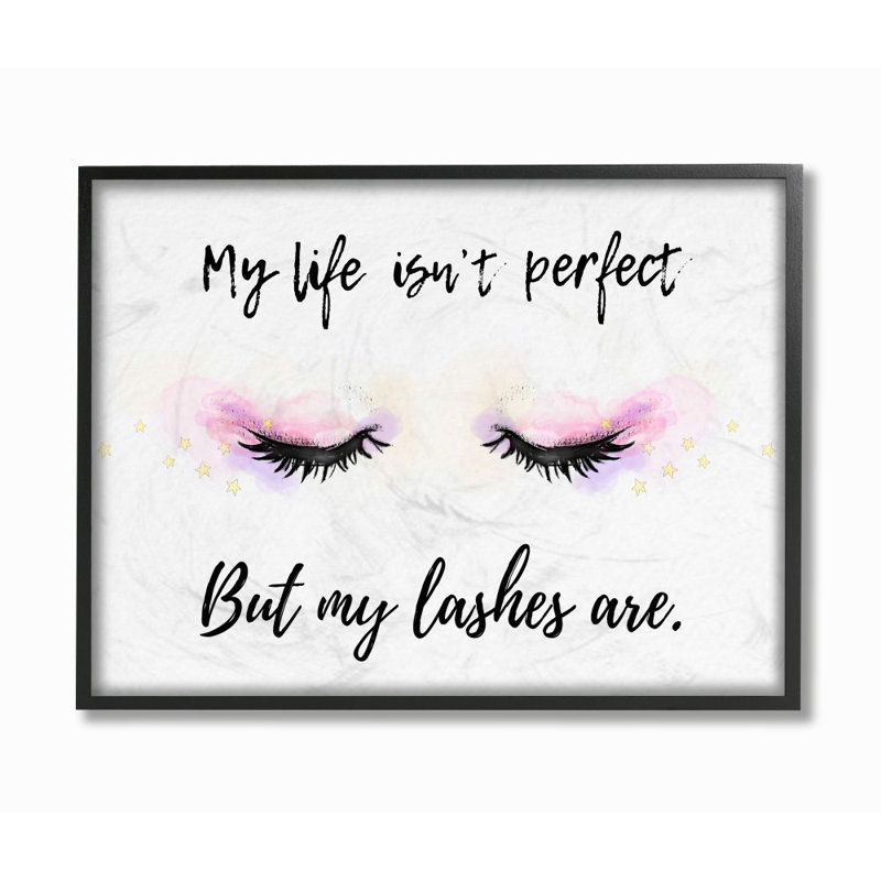 «Perfect Lash Eye Illustration Lavender with Gold Stars» par Ziwei Li - reproduction d'art textuel