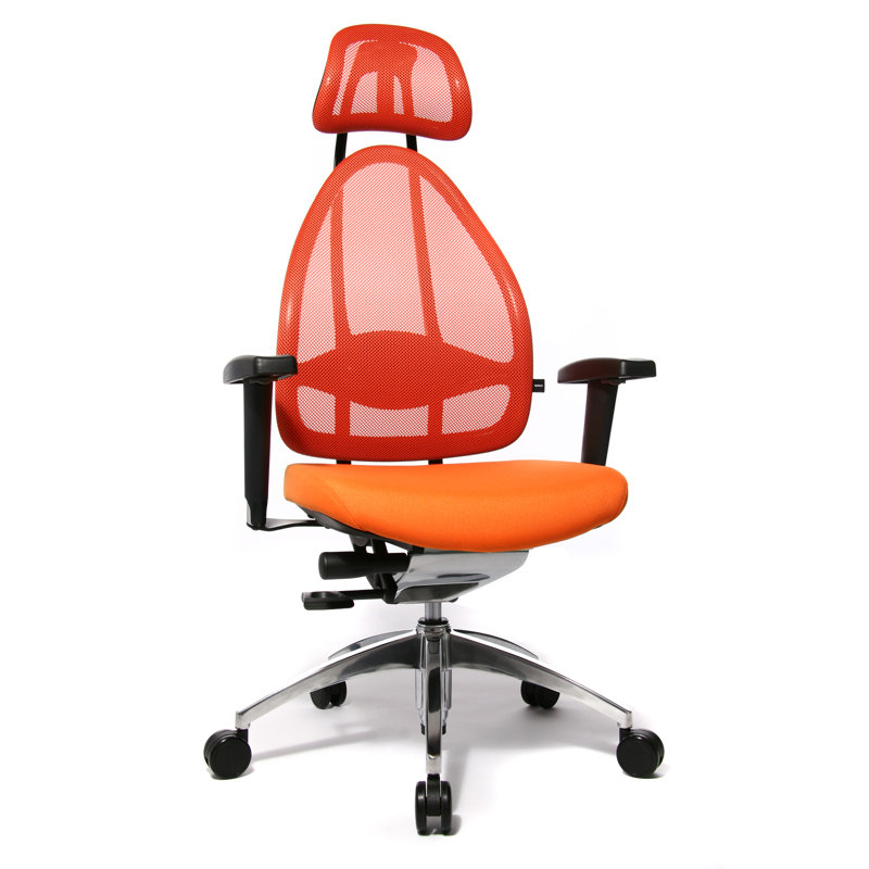 Office Chair with Headrest, Orange