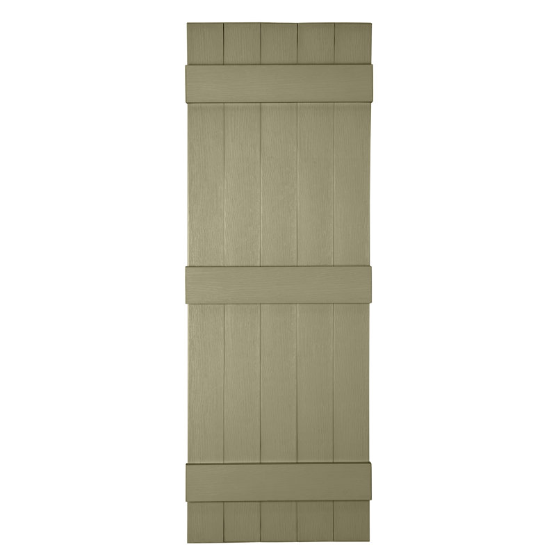 Persiennes personnalisées à 5 planches fermées, Sauge, 69"
