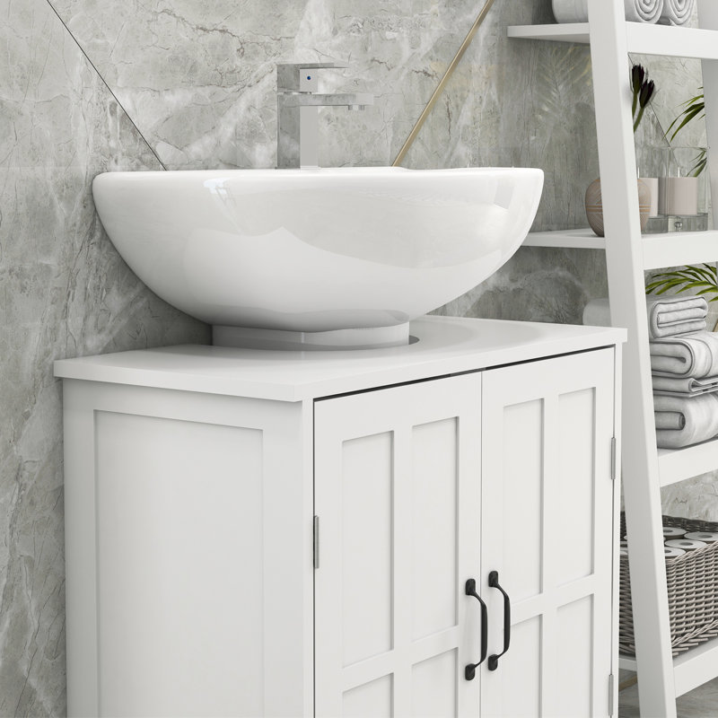 Bathroom Cabinet With Adjustable Shelf, White, Enhancing Utility Space Sink Unit, Shelf Solution