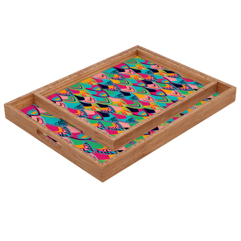 Vy La Wood Tray, 1.75" H x 18" W x 14" D