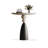 Two Tone Sphere Pedestal Half Moon Console Table