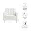 Fauteuil capitonné en cuir végétalien Loft-2015567502