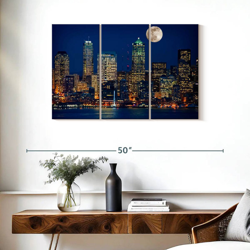 Aime Seattle Nightscape, 24" H x 38" W