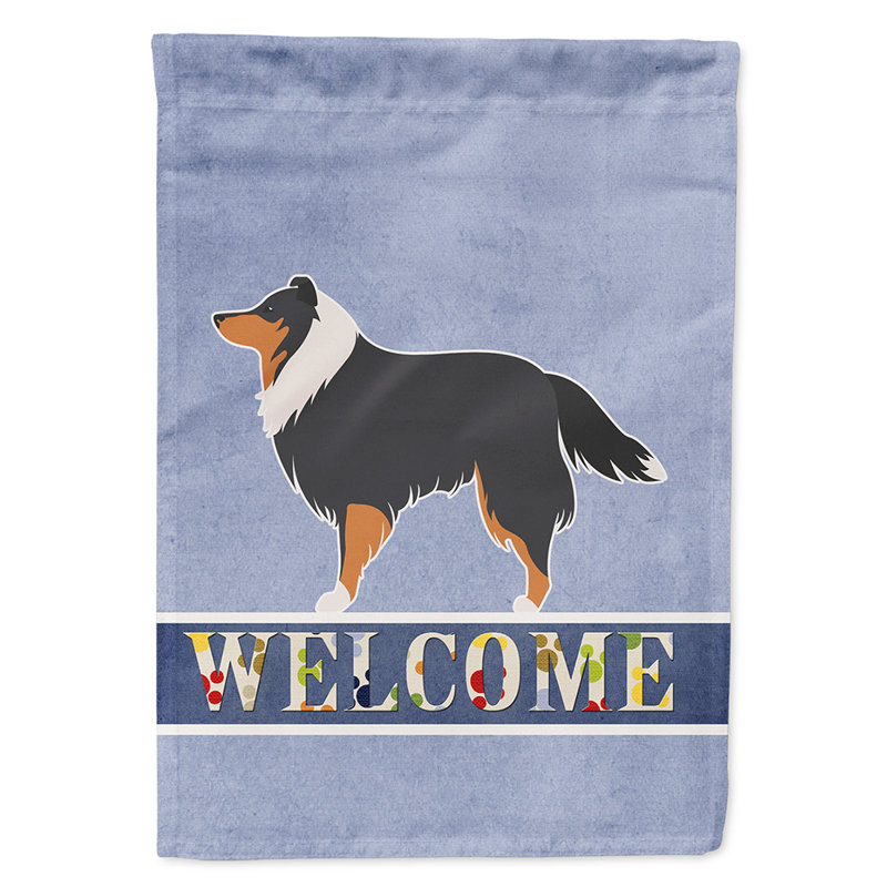 Polyester 2 côtés 40 x 28 po welcome drapeau maison, Berger Shetland