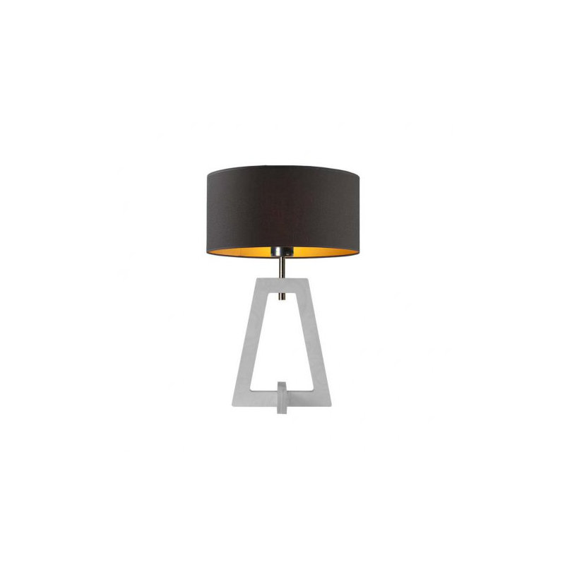 Alvina Solid Wood Desk Lamp, White, Black