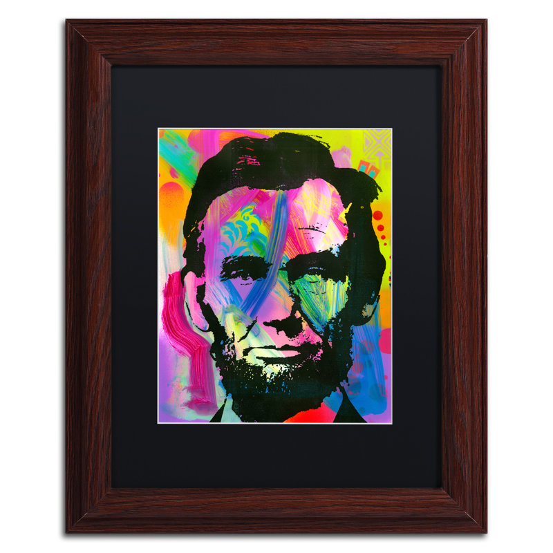 « abraham lincoln i », reproduction d’impression encadrée, Noir, H 14 po x l 11 po x P 0,5 po