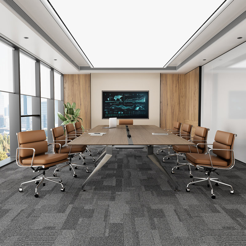 Genuine Leather Office Chair, Conference Chair With Ergonomic Lumbar Back Support, Tan