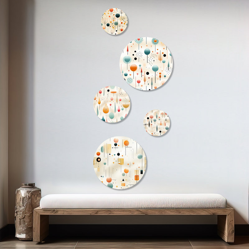 Vanhorn - ensemble d'art mural moderne géométrique rond de 5