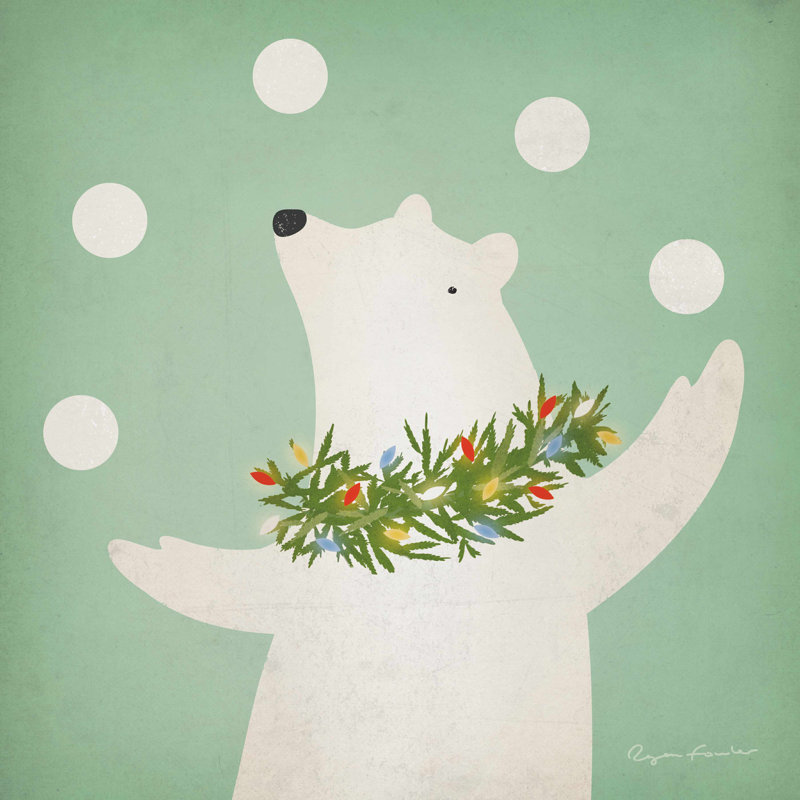 Circus, ours polaire, impression sur toile tendue, H 12 po x l 12 po