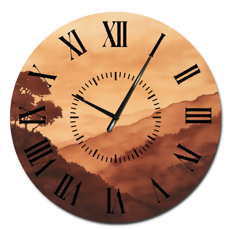 Horloge murale Boho Landscape II, Surdimensionné