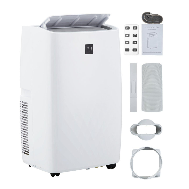Climatiseur portatif ultra-silencieux 48dB 14 000 BTU - refroidissement 3 en 1, déshumidificateur et ventilateur - refroidit jusqu'à 850 pieds carrés Pi. - Unité AC compacte et mobile, écoénergétique - Système par défaut