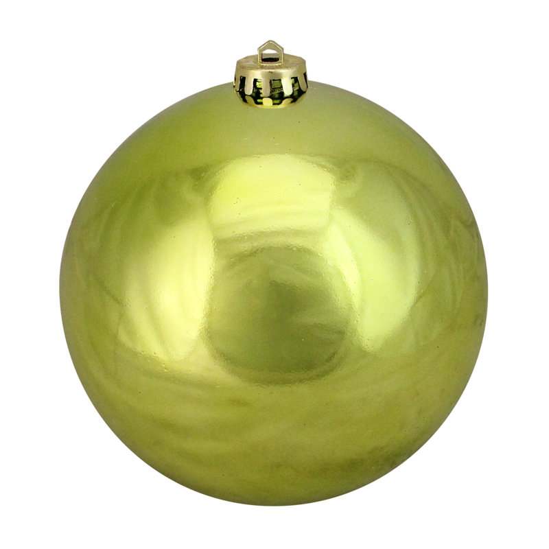 Ornement boule de Noël brillant incassable 6 po, Vert kiwi