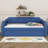 Twin Size Linen Upholstered Daybed With Trundle, Wooden Frame Armrests Bed W/Wood Slat Support, Arched Back & Nailhead Trim-986066404