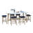 7 Pc. Antique Wash Eucalyptus Counter Height Set With Blue Rope Stools