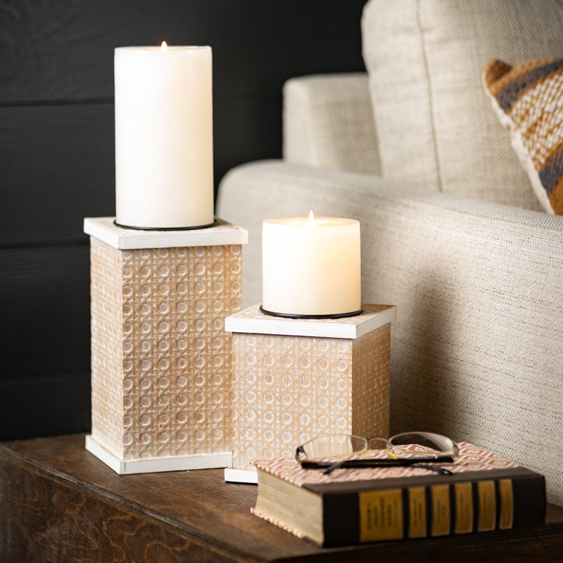 Wood Tabletop Candlestick