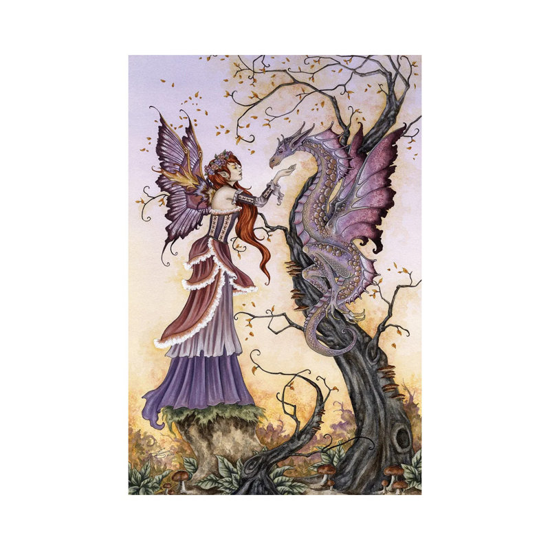 The Dragon Charmer by Amy Brown - Wrapped Canvas Painting, 20.32 cm H x 30.48 cm W