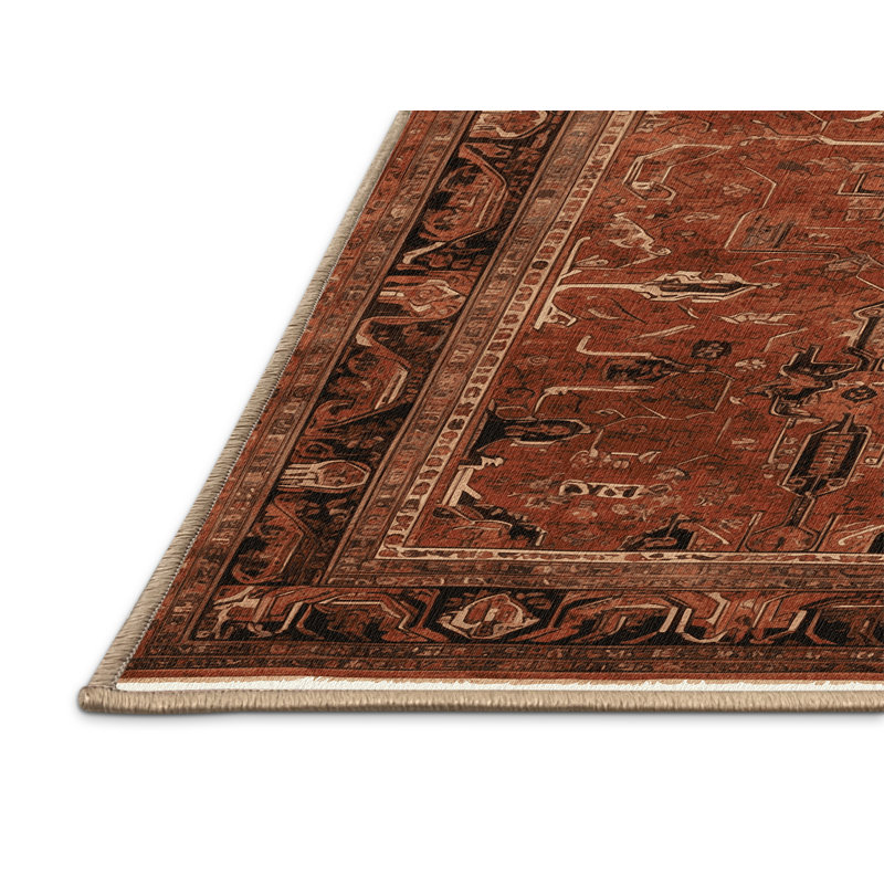 Machine Washable Persian Brown Area Rug, Rectangle 2' x 3'