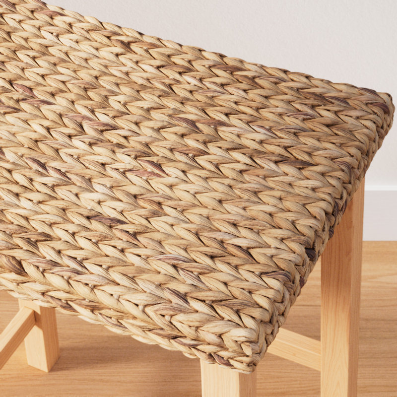 Amyann Hyacinth Hand-Woven Backless Stool, Bar Stool (25" Seat Height)