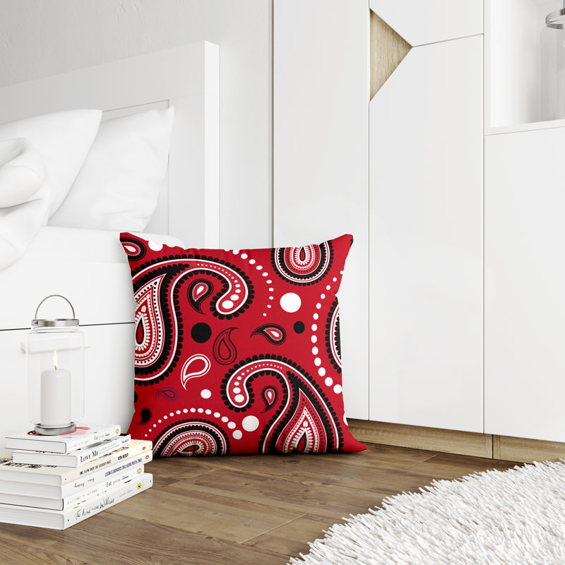 Housse et insert de coussin décoratif en polyester, L 15 po x H 15 po, Rouge