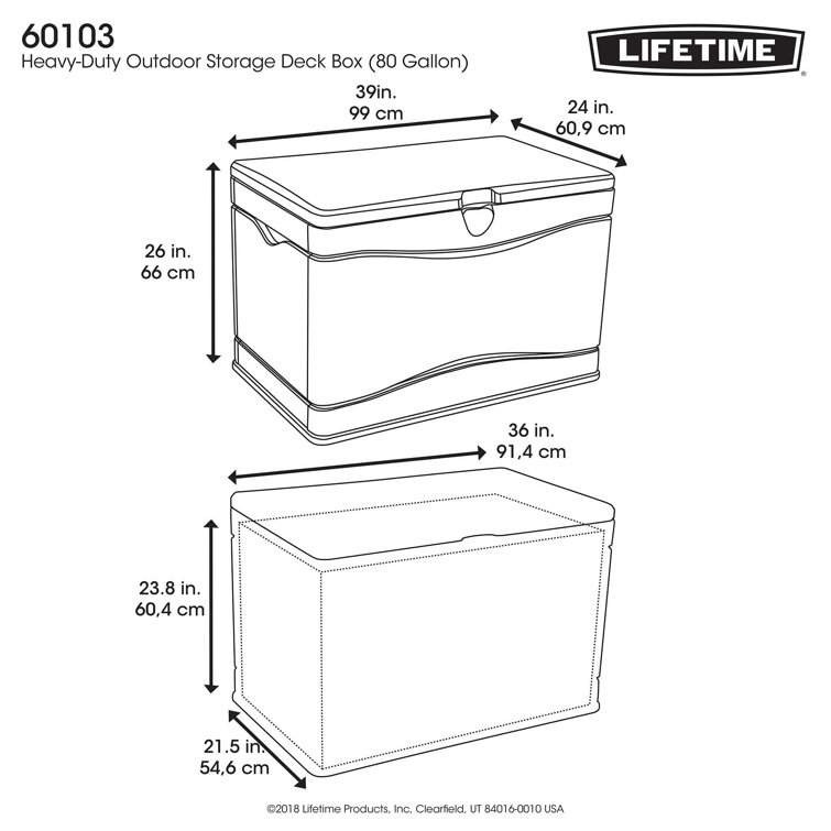 Lifetime 130-Gallon Outdoor Storage Box 