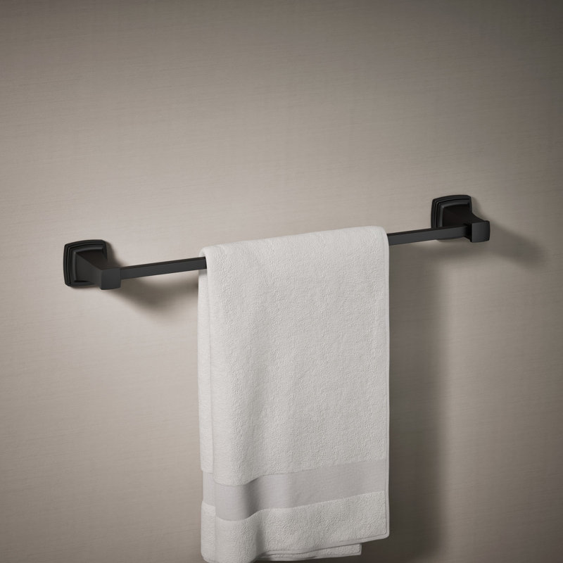 Riff Wall Mounted Towel Bar, Matte Black, 24"W
