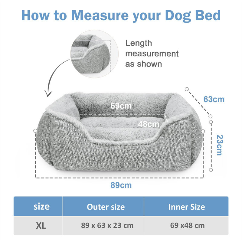 Broadway Pet Bed, 23cm H x 89cm W x 63cm D