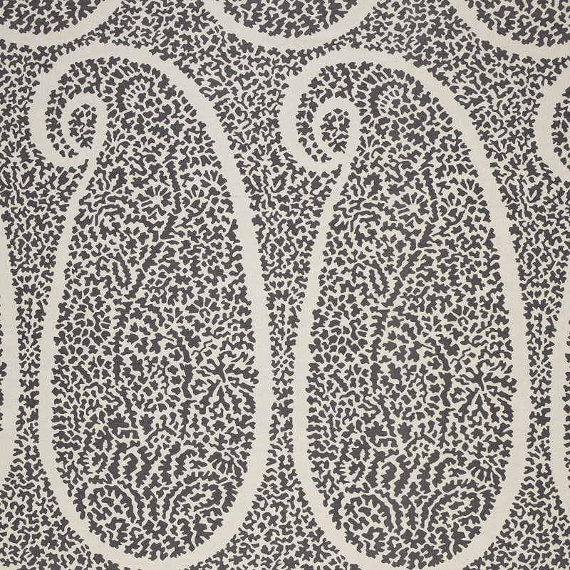 Ambala Paisley Fabric, Ash