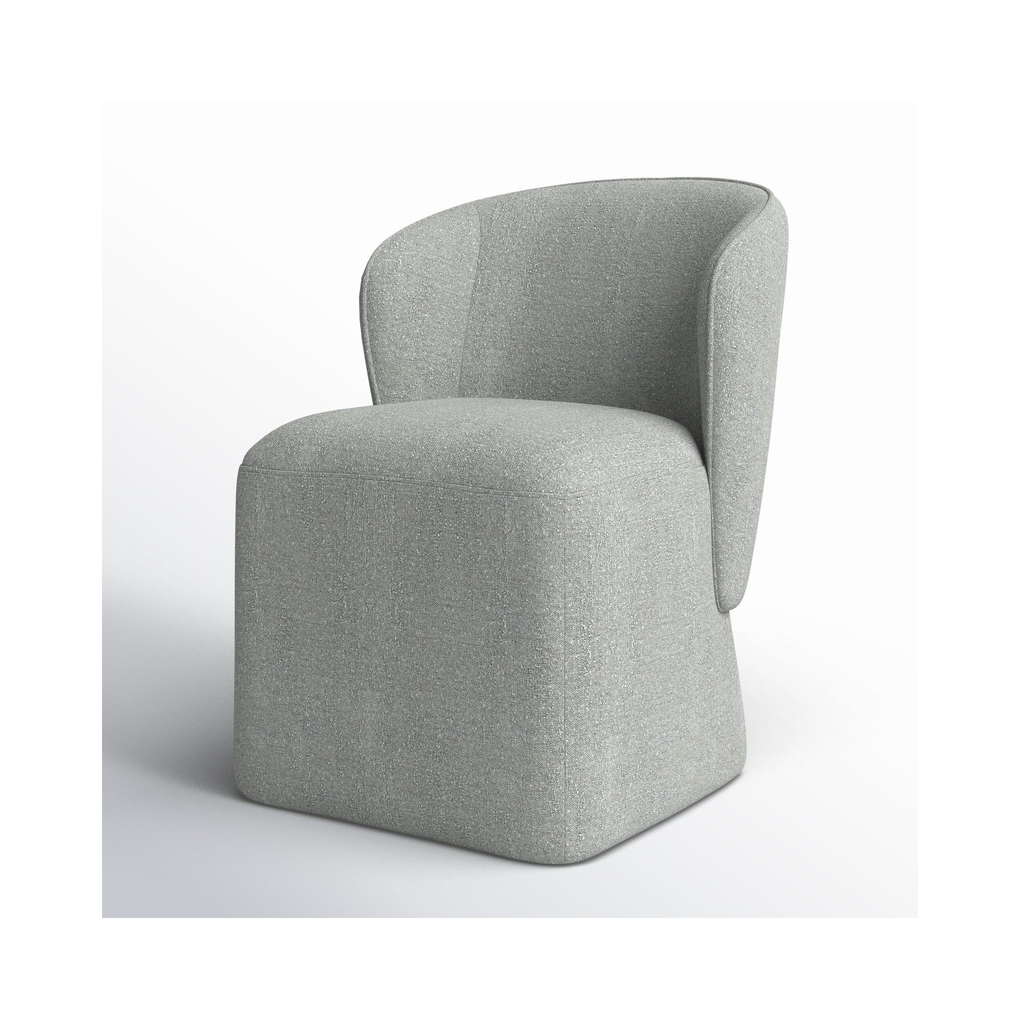 Niha Upholstered Dining Chair with Casters, Mellow Gray Chenille