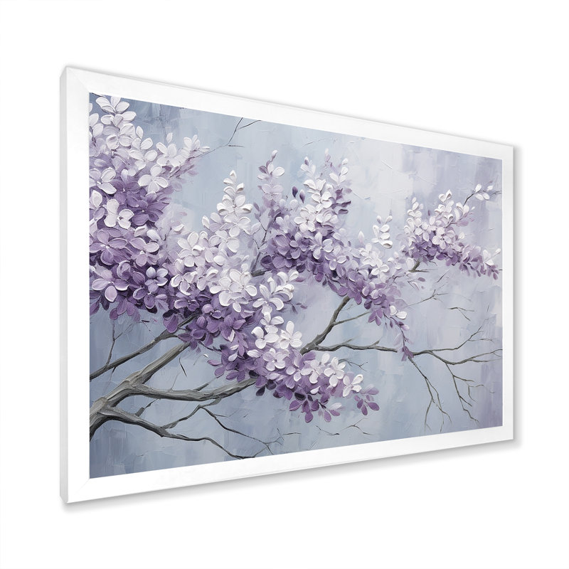 Beautiful Lilac Dreamscape IV - Lilacs, art mural encadré, H 12 po x l 20 po x P 1 po, Cadre simple blanc