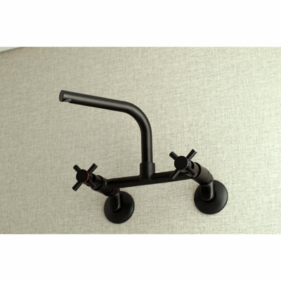 Kingston Brass Concord Double-Handle 2-Hole Wall-Mount Bridge Kitchen Faucet