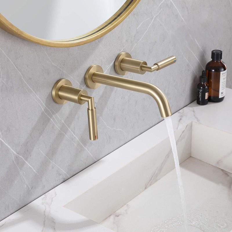 2-handle Bathroom Faucet, Brushed Gold