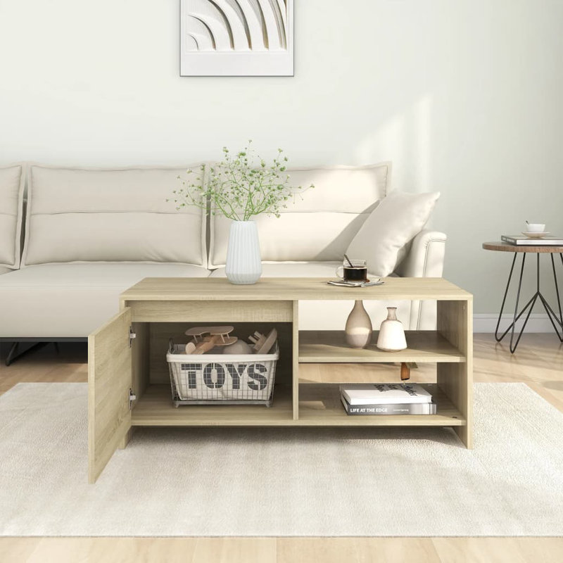 Greysyn Solid Coffee Table with Storage, Sonoma Oak