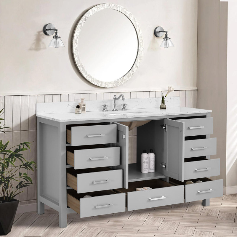 Meuble-lavabo moderne autoportant, Gris