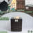 Wicker Fire Pit Column With Glass Wind Guard