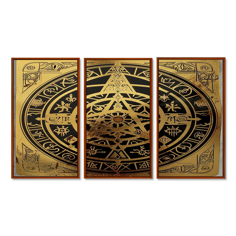 TETETRIA - Boho Mandala, ensemble d'art mural, Cadre flottant brun, H 32 po x l 48 po x P 1 po